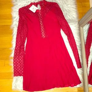 Fancy red lace dress